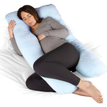 (Blue) Maternity Pregnancy Pillow & Nursing Cushion Dreamcatcher, U Shape Full Body Support