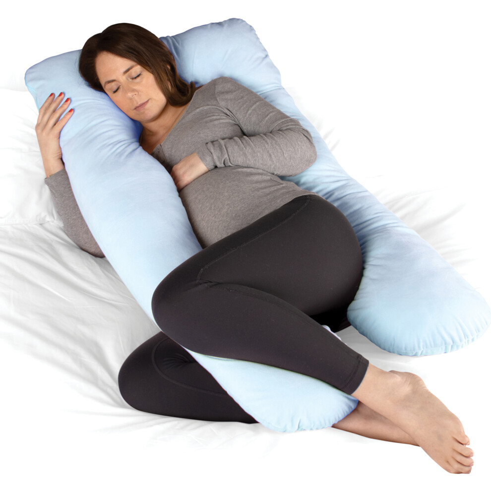 Dreamcatcher (Blue) Maternity Pregnancy Pillow & Nursing Cushion U Shape Full Body Support Blue