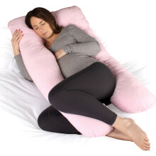 (Pink) Maternity Pregnancy Pillow & Nursing Cushion Dreamcatcher, U Shape Full Body Support