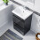 NES Home 500mm Floor Standing Basin Vanity Unit 2 Drawers Handless Anthracite 4
