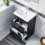NES Home 500mm Floor Standing Basin Vanity Unit 2 Drawers Handless Anthracite 5