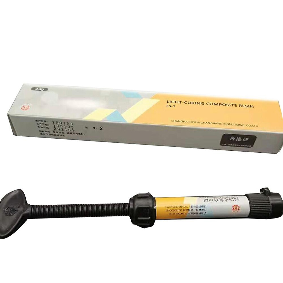 (2) Realove Dental Light-Cure Composite Micro Hybrid Restorative Resin Material Syringe