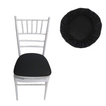(Black, 4pcs) Spandex Chair Seat Covers Removable Washable Soft Dining Chair Pad Cover Cushion Protectors Slipcovers for Restaurant, Banquet, Wedding Party