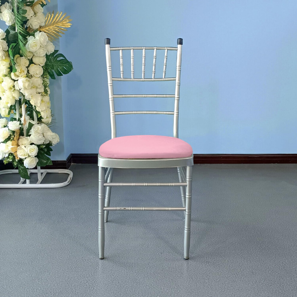 (Baby Pink, 2pcs) Spandex Chair Seat Covers Removable Washable Soft Dining Chair Pad Cover Cushion Protectors Slipcovers for Restaurant, Banquet, Wedding Party