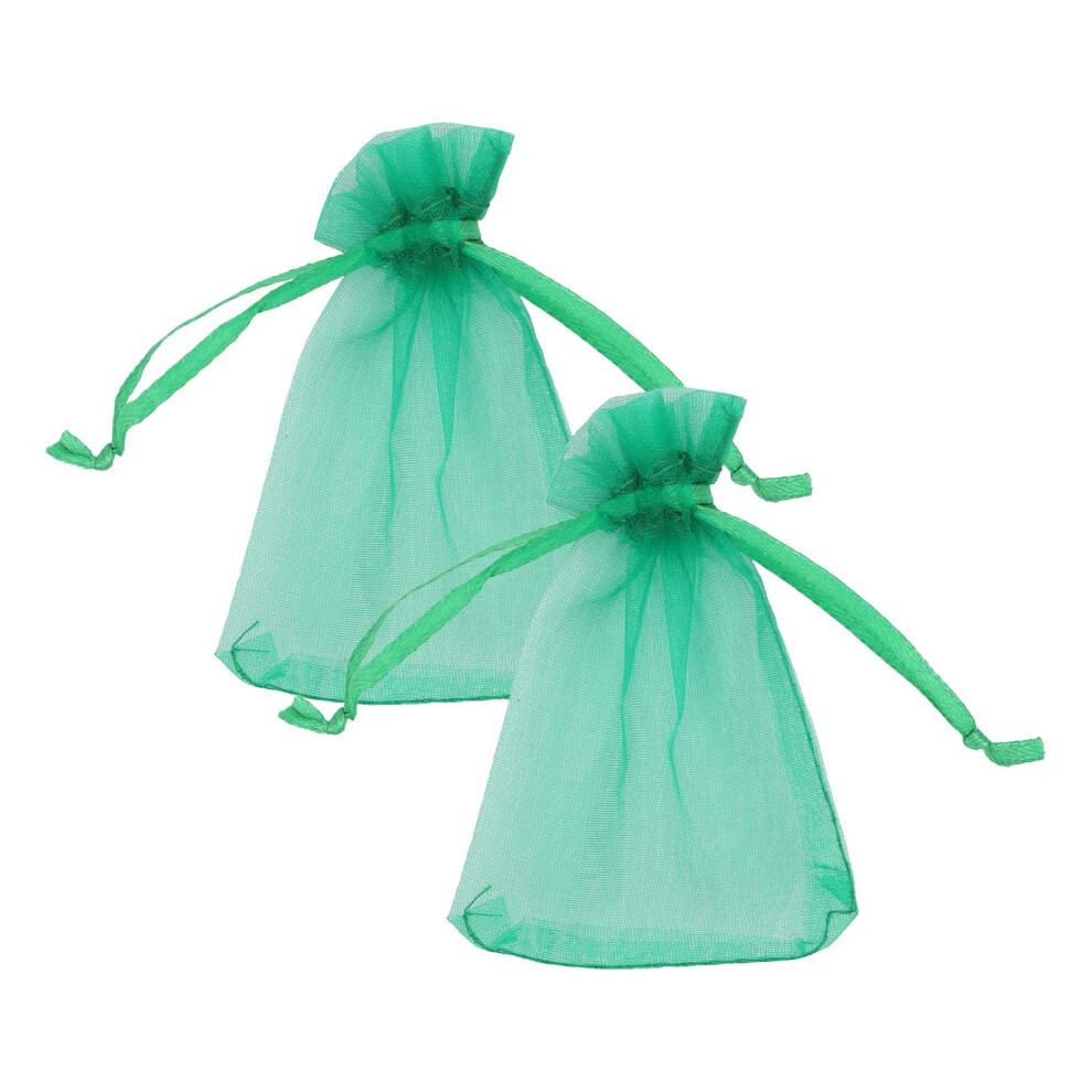 (Dark Green, 50pcs) Organza Bags, 7x9cm Drawstring Pouch Party Favor Bags Organza Gift Bags Sheer Jewelry Pouches for Festival, Birthday, Anniversary, Party Supplies