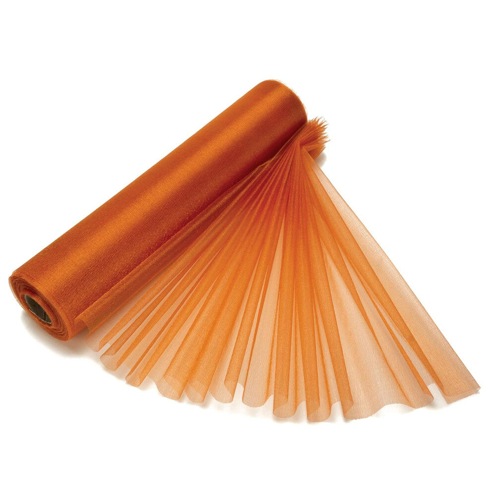 (Orange, 4pcs) Organza Roll Snow Sheer Glitter Fabric 25m x 29cm for Wedding Venue, Chair Bow Sash, Table Runner, Event, Party Decoration, DIY Craft P-image-OPC-PDX9KZ6-NEW