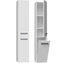 (White) YANA - Bathroom furniture with laundry basket - 31x30x174cm - Bathroom storage column
