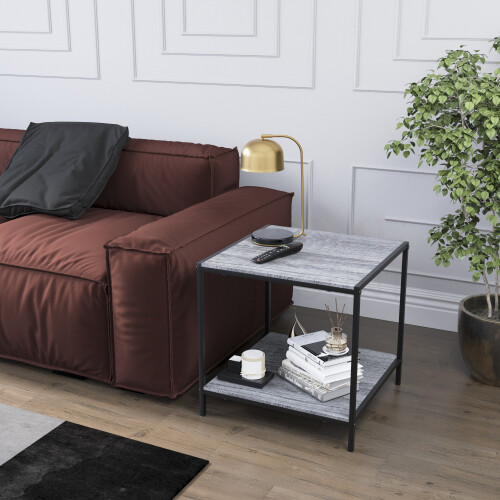 Vida Designs (Grey) Vida Designs Brooklyn End Table 2 Tier Side Table