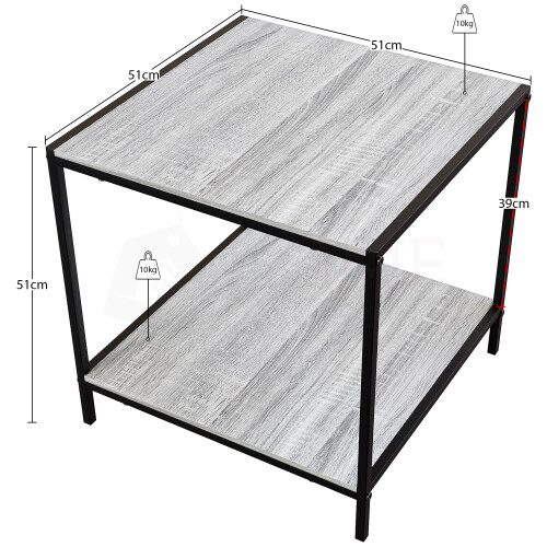 Vida Designs (Grey) Vida Designs Brooklyn End Table 2 Tier Side Table 2