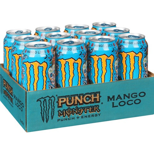 Monster Juiced Mango Loco Energy Juice Caffeine Drink 12x 500ml Can