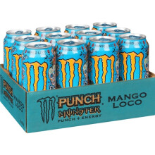 Monster Juiced Mango Loco Energy Juice Caffeine Drink 12x 500ml Can *Best October 2024
