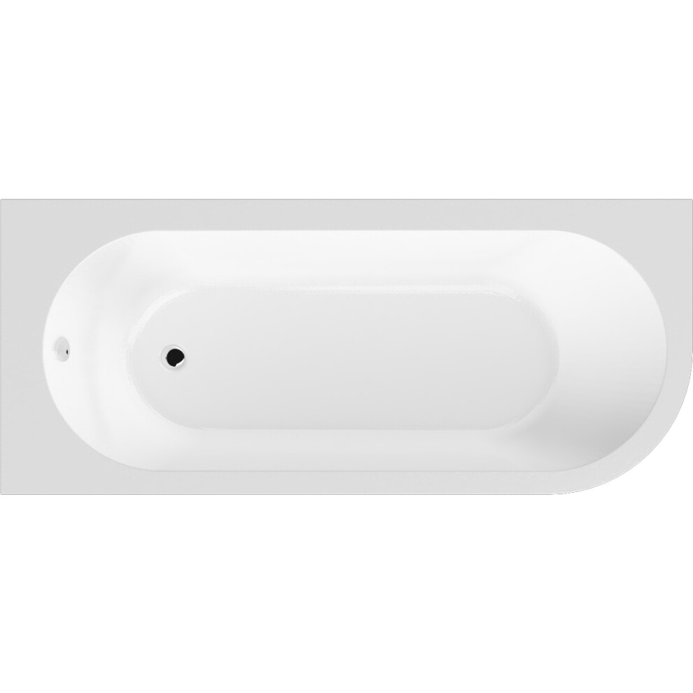 Kingsley Left Hand Back to Wall Corner J Shaped Bath Tub and Panel - 1700mm - Balterley