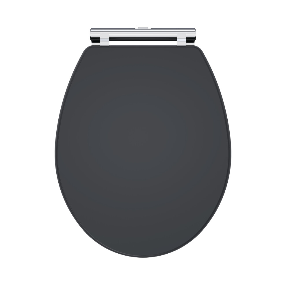 Traditional Soft Close, Top Fix Wooden Toilet Seat (Suitable for Kinston Balterley Toilets) - Soft Black