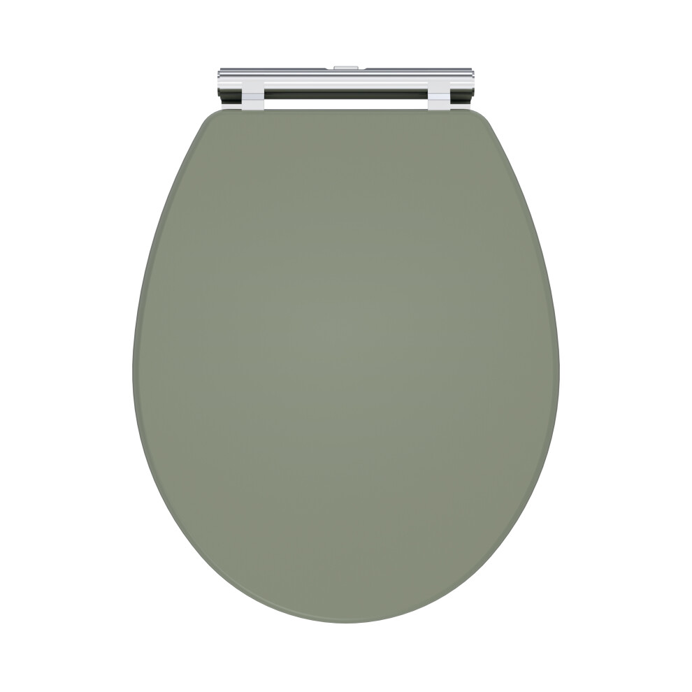 Traditional Soft Close, Top Fix Wooden Toilet Seat (Suitable for Kinston Balterley Toilets) - Satin Green