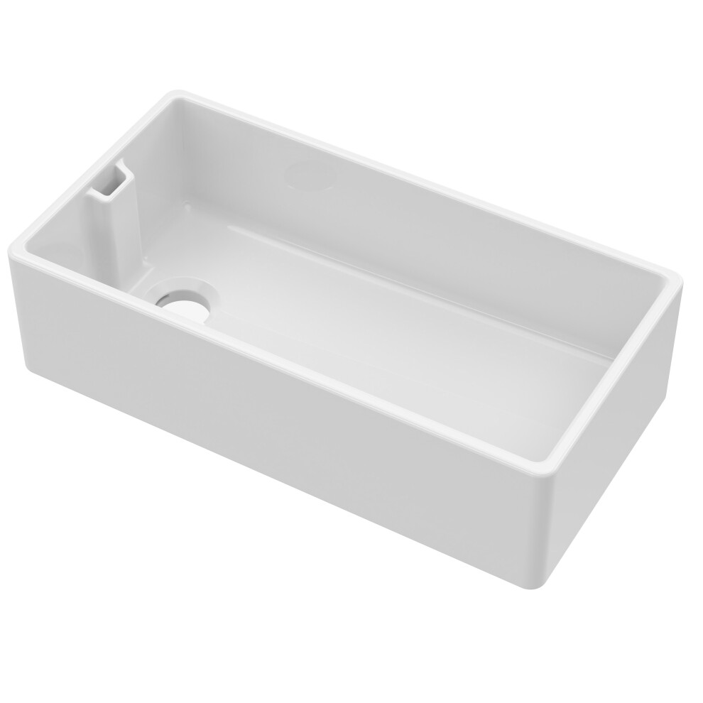 Single Bowl Belfast Kitchen Sink with Overflow, No Tap Hole - 895mm