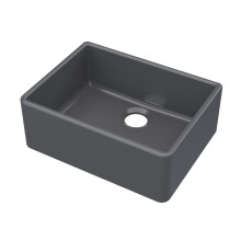 595mm - Fireclay Kitchen Single Bowl Butler Sink - Soft Black