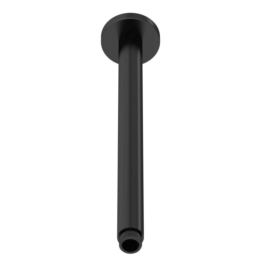 Round Ceiling Mount Shower Arm - 300mm - Matt Black