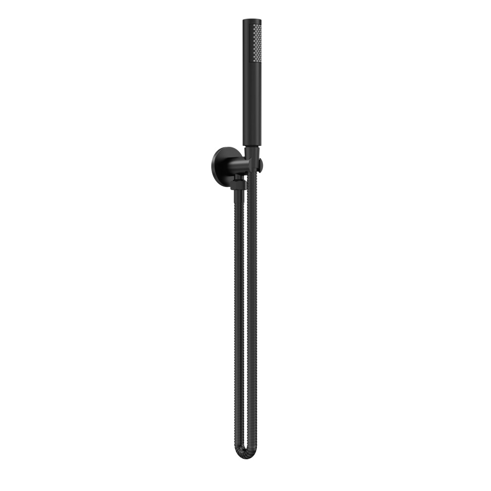 Balterley Round Outlet Elbow, Parking Bracket & Minimalist Shower Handset - Matt Black