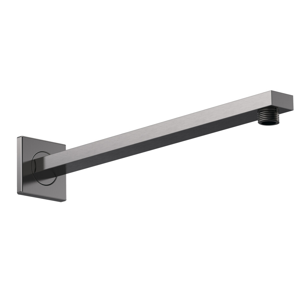 Rectangular Wall Mount Shower Arm - Brushed Pewter - 360mm