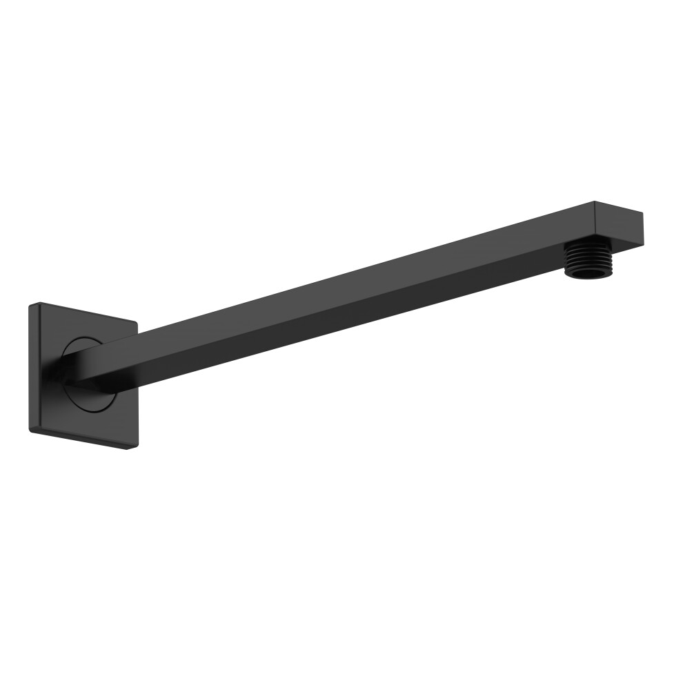 Rectangular Wall Mount Shower Arm - Matt Black - 360mm