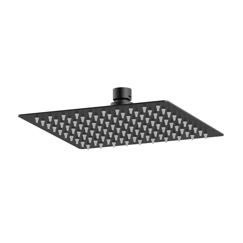 Square Fixed Head, 200mm - Matt Black