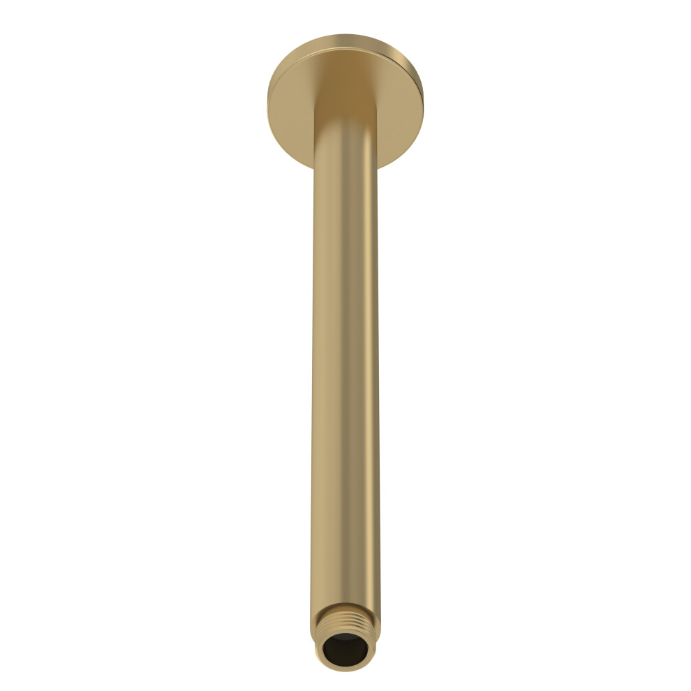 Round Ceiling Mount Shower Arm - 300mm - Brushed Brass