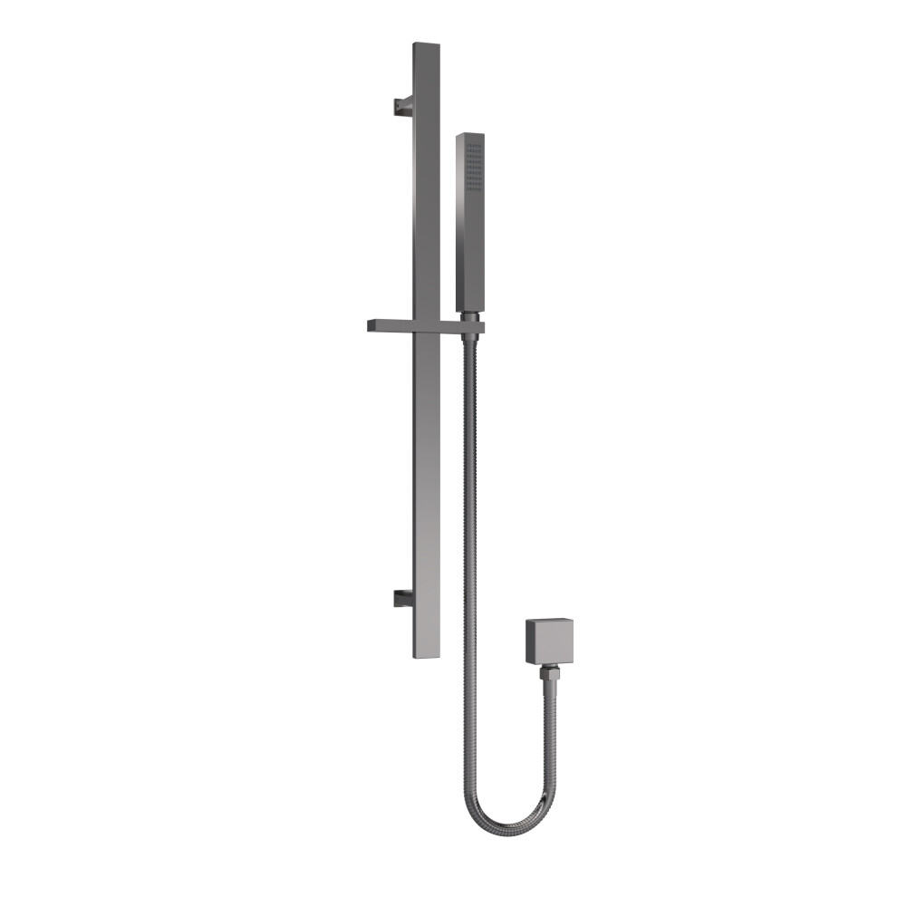 Balterley Rectangular Slider Rail Kit With Outlet Elbow - Brushed Pewter