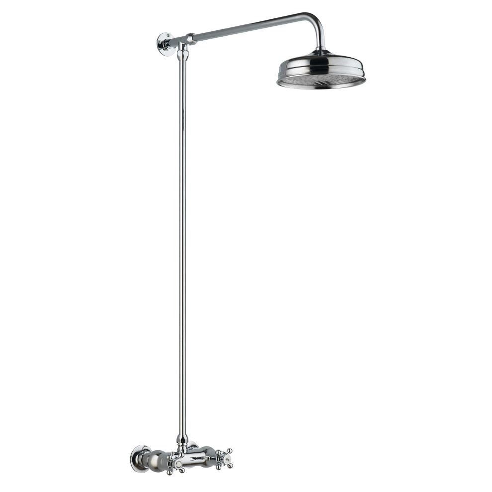 Thermostatic Exposed Shower Valve & Rigid Riser Kit - Chrome