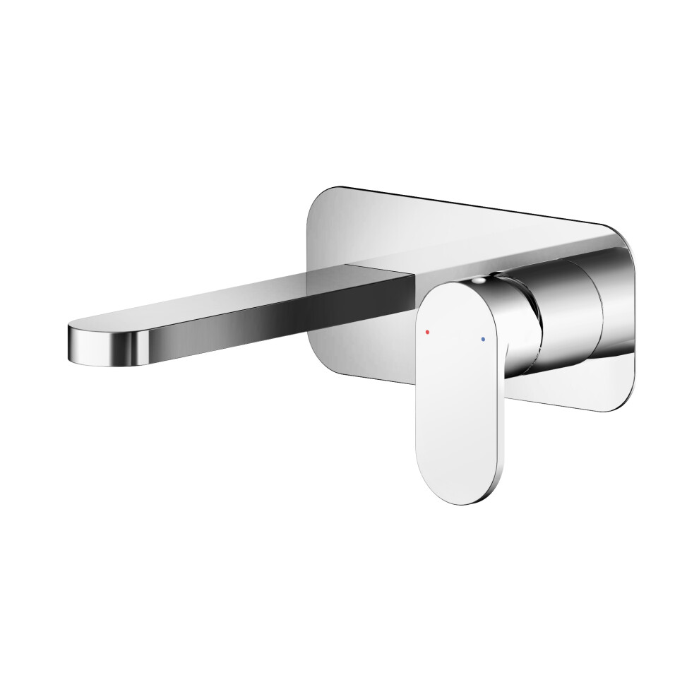 Balterley Round Wall Mount 2 Tap Hole Basin Mixer Tap & Back Plate - Chrome Silver