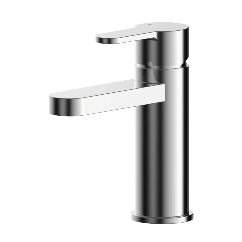Round Eco Mono Basin Mixer Tap & Push Button Waste - Chrome
