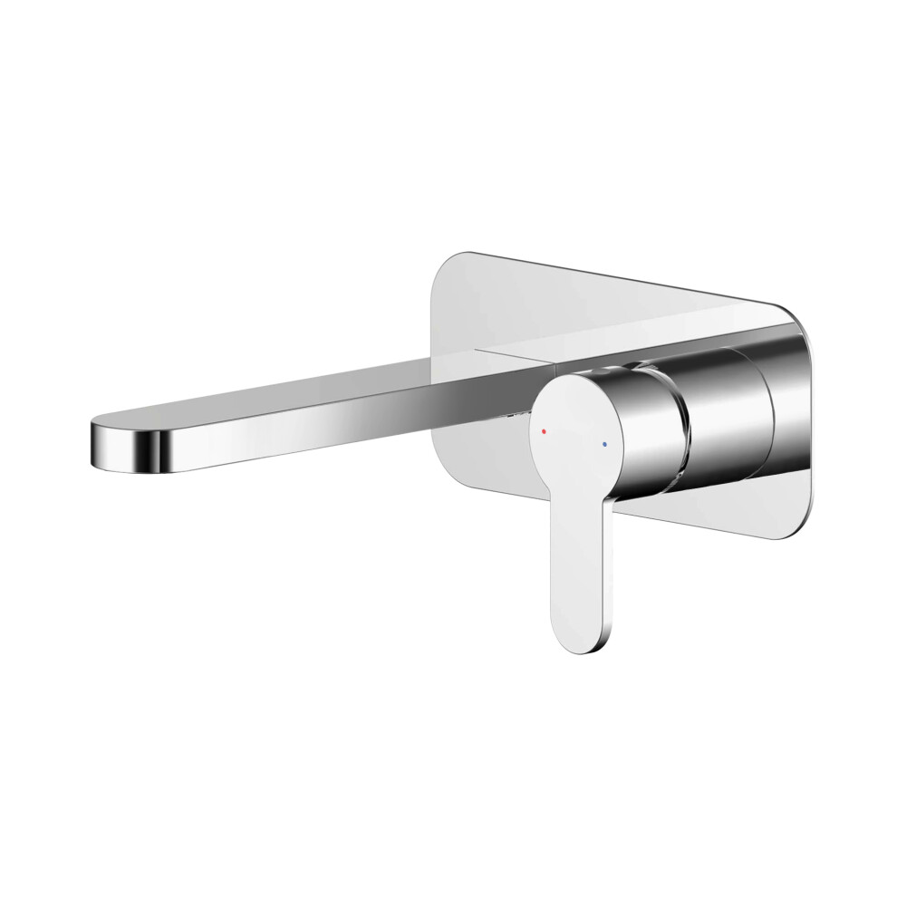 Round Wall Mount 2 Tap Hole Basin Mixer Tap & Back Plate - Chrome