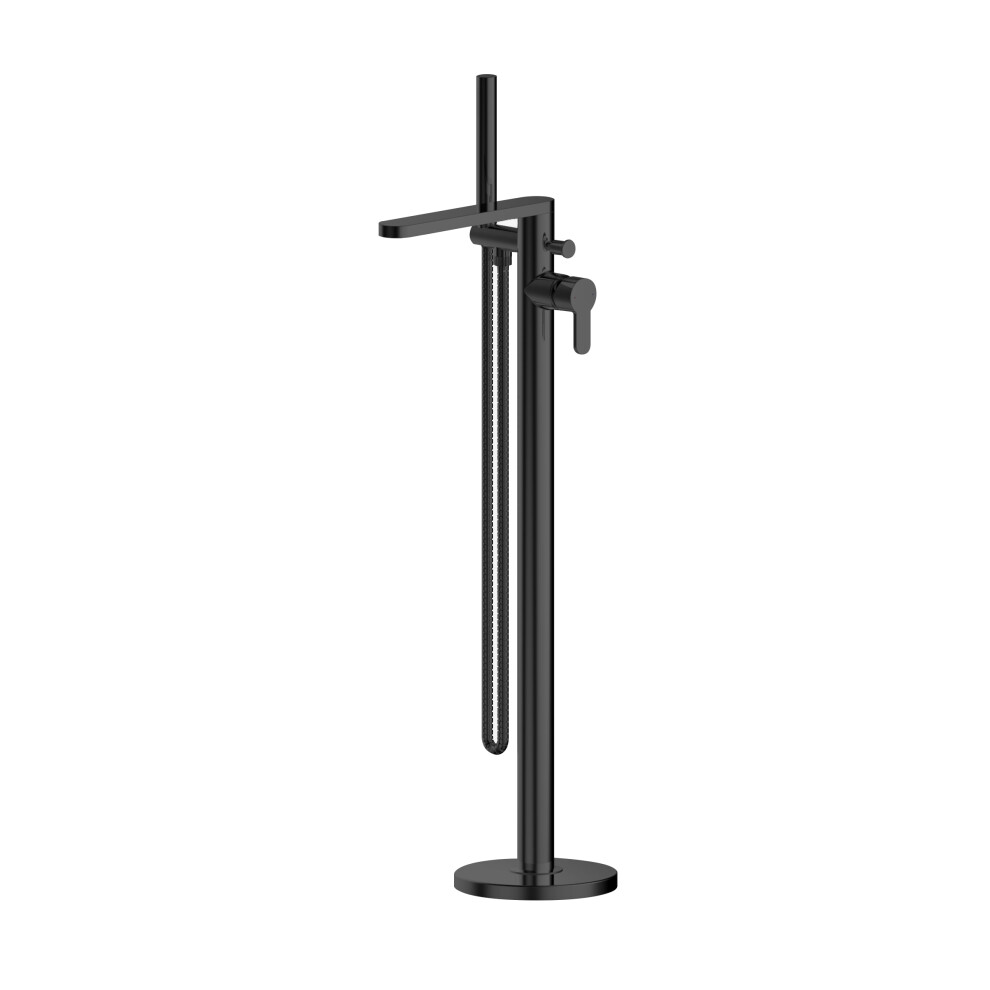 Freestanding Round Bath Shower Mixer Tap - Matt Black 5056462684376