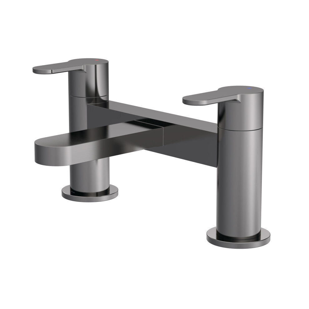 Balterley Round Deck Mounted Bath Filler Tap - Brushed Pewter