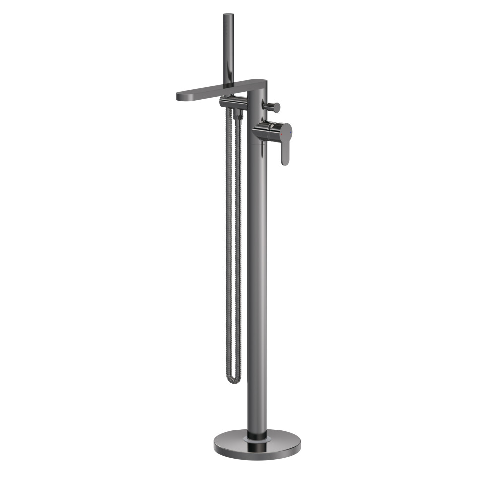 Balterley Freestanding Round Bath Shower Mixer Tap - Brushed Pewter