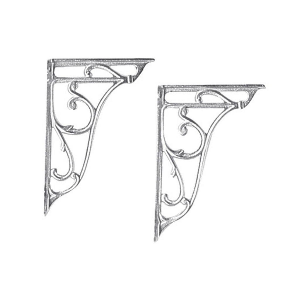 Ceramic Accessories Pair Of Ornate Cistern Brackets - Chrome