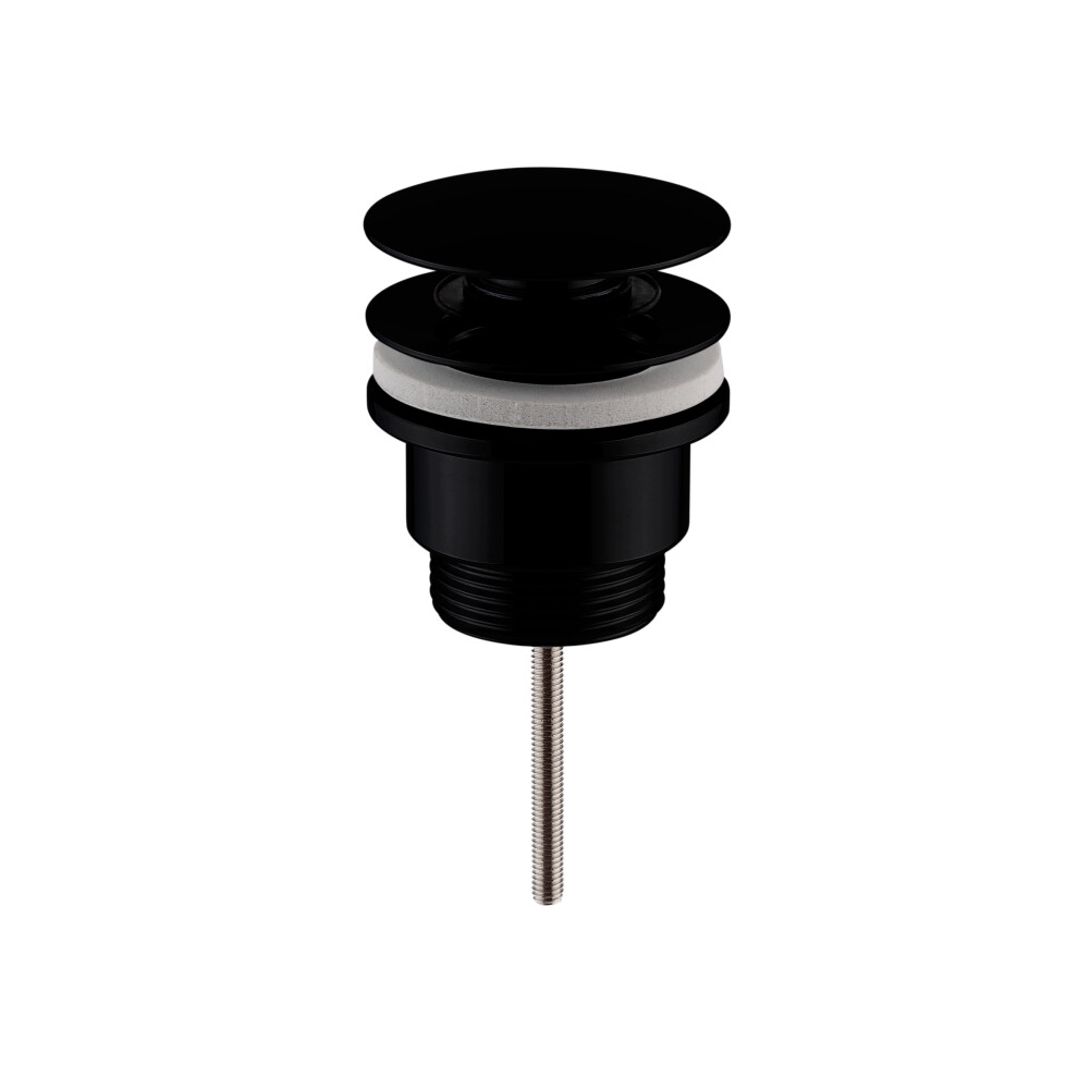 Balterley Universal Round Push Button Basin Waste, Slotted & Unslotted - Matt Black