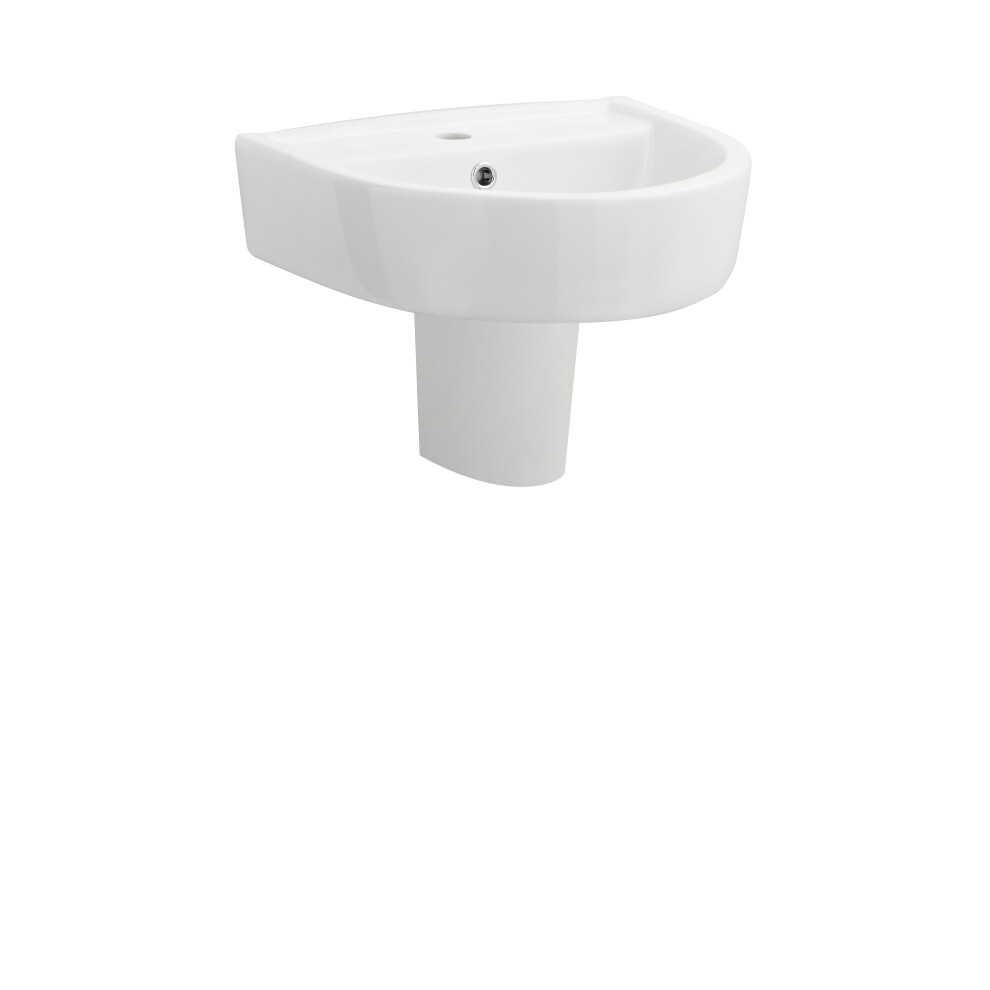 1 Tap Hole Basin & Semi Pedestal - 420mm