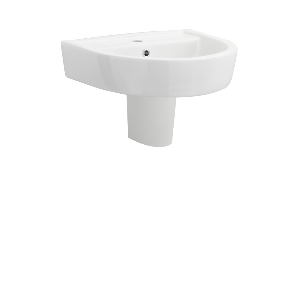 Balterley 1 Tap Hole Basin & Semi Pedestal - 520Mm
