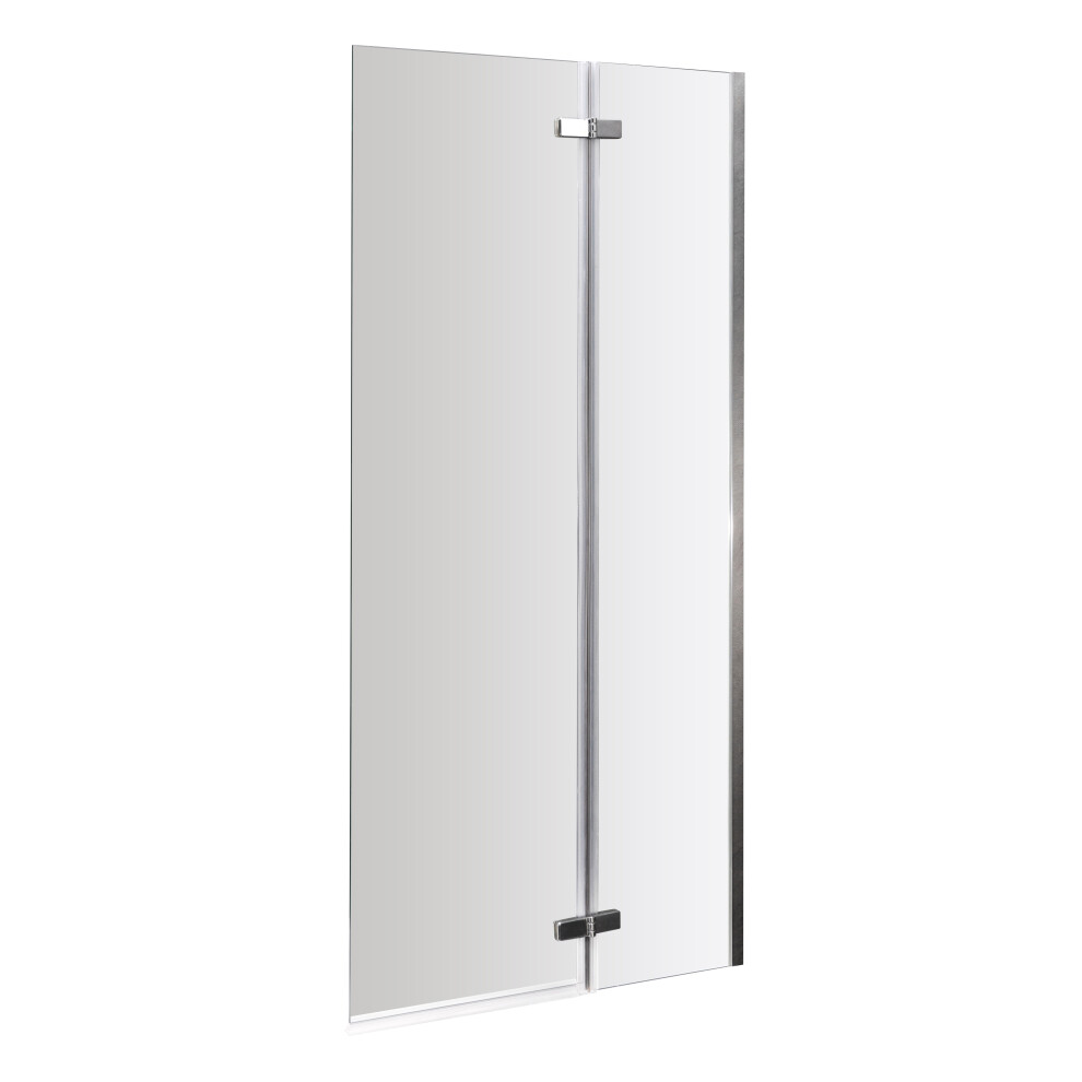 Chrome 5mm Toughened Safety Glass Centre Hinged Shower Bath Screen
