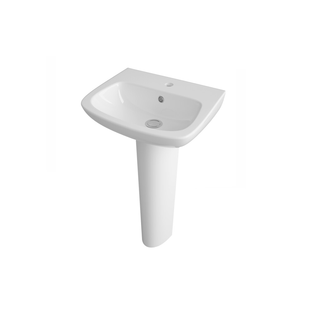 1 Tap Hole Ceramic Basin & Full Pedestal - 450mm