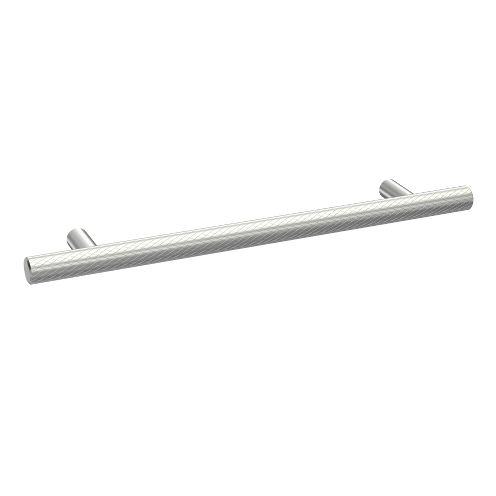 Furniture Handle Textured Knurled Bar Handle, 220mm (160mm Centres) - Satin Chrome