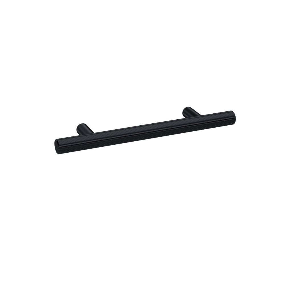 Furniture Handle Textured Knurled Bar Handle, 156mm (96mm Centres) - Matt Black