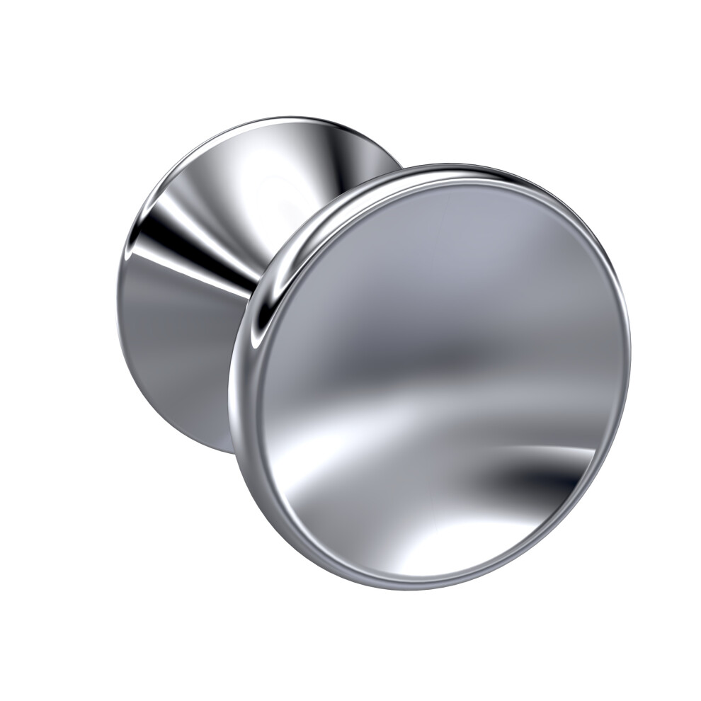 Indented Round Knob, 30mm - Chrome