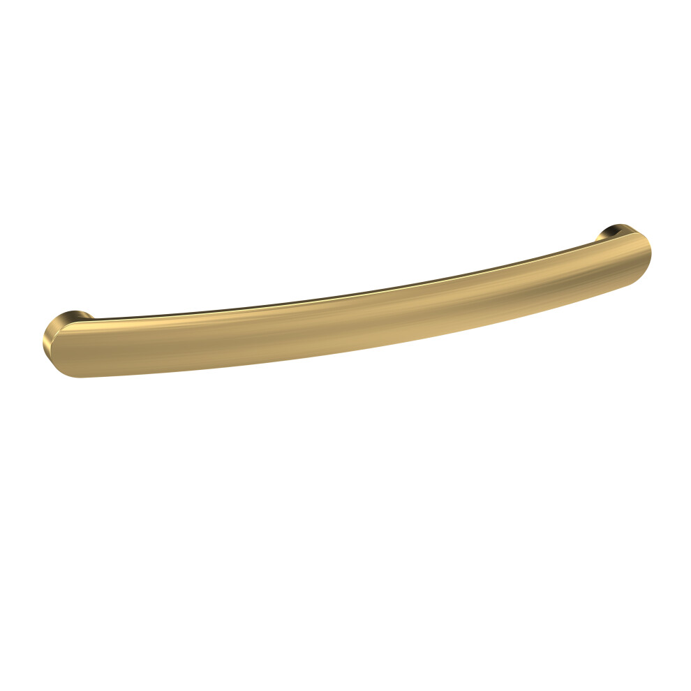 Furniture Handle Round D Shape Handle, 210mm (192mm Centres) - Brushed Brass