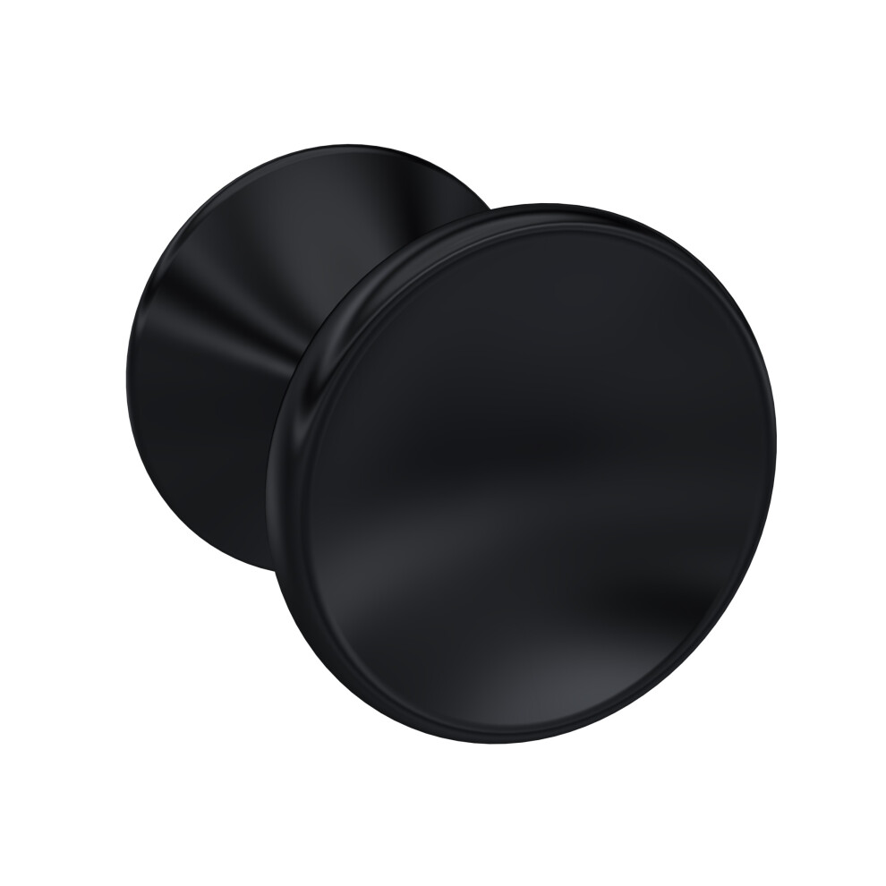 Indented Round Knob, 30mm - Matt Black