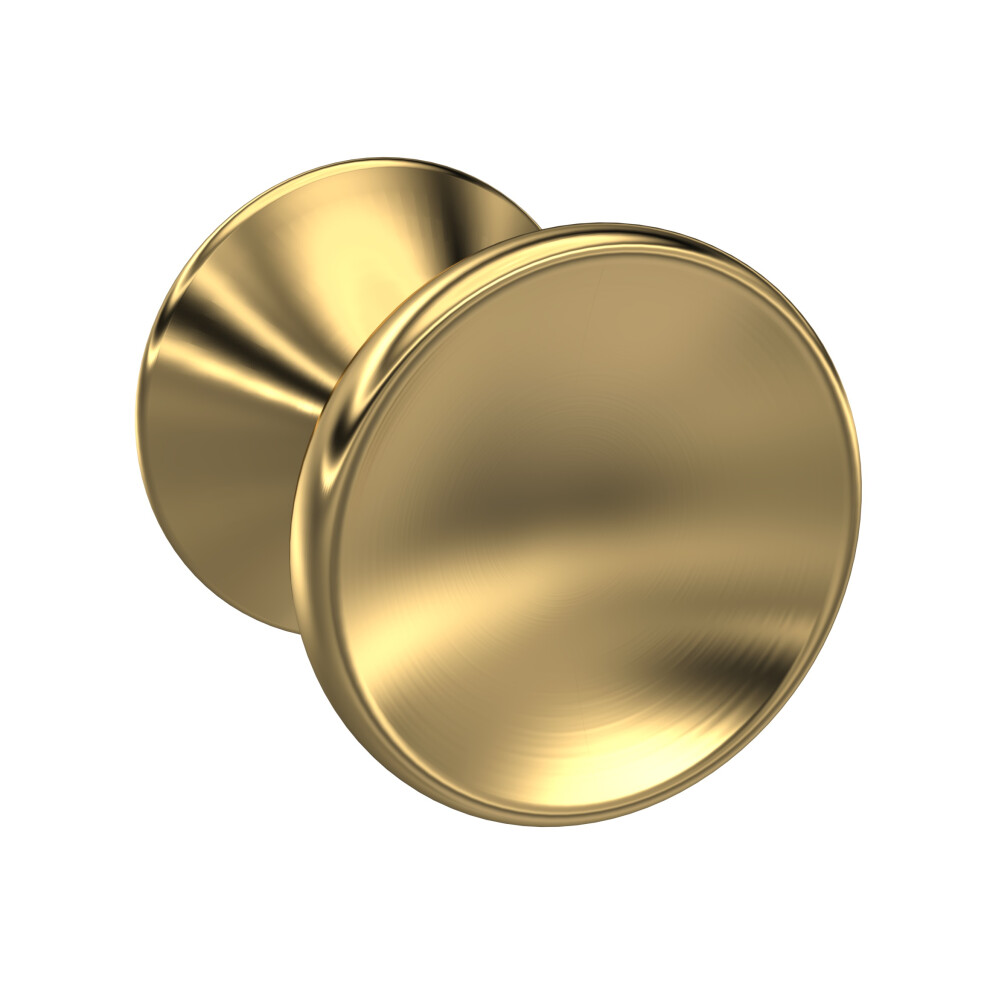 Indented Round Knob, 30mm - Brushed Brass