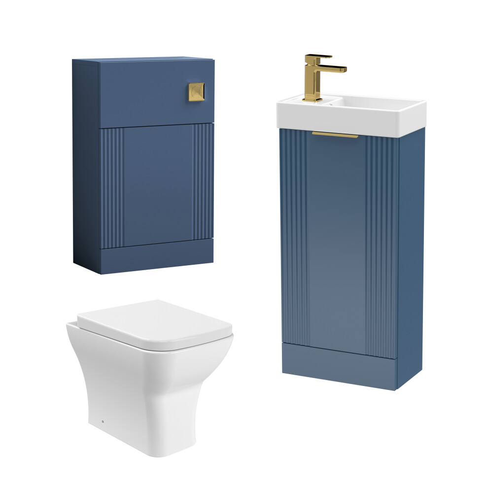 Balterley Cloakroom Suite - Vanity Unit, Tap And Toilet - Blue