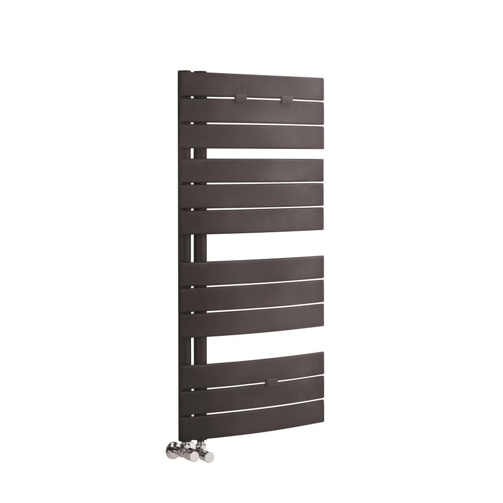 Heated Towel Rail with Curved Panels, 1706 BTU, 1080x550mm, Anthracite