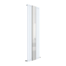 Vertical Single Panel Radiator with Mirror - 1800mm x 499mm - 2566 BTU - Gloss White