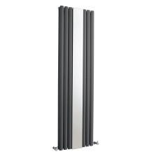 Vertical Double Panel Radiator with Mirror - 1800mm x 499mm - Anthracite
